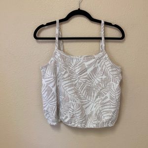 Palm leaf print crop top